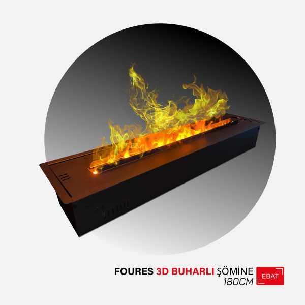 170cm 3D Buharlı Şömine